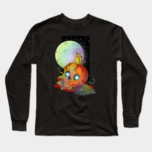 Midnight Pumpkin Skull Long Sleeve T-Shirt